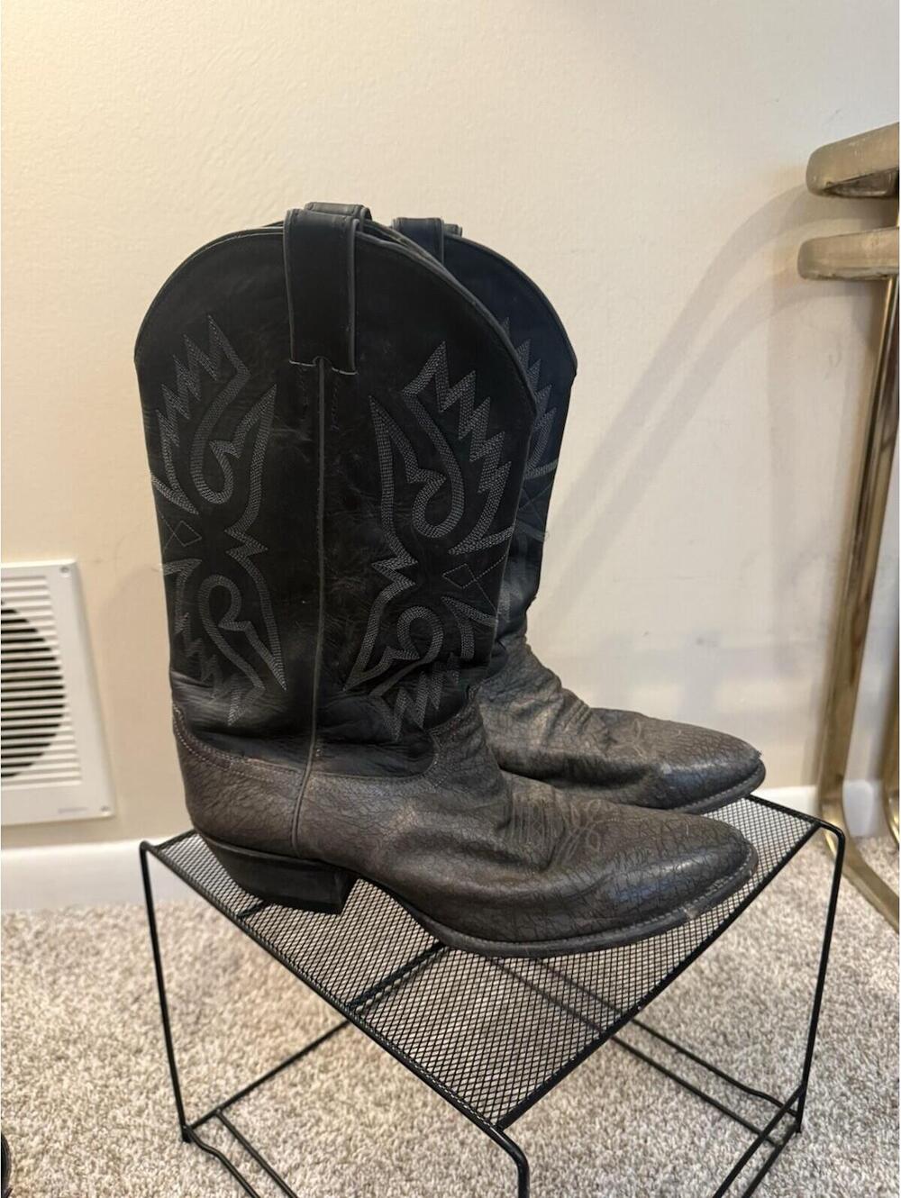 JUSTIN Men`s EXOTIC Gray Men’s 10.5 E  Western 9044 COWBOY BOOTS  Rockabilly USA